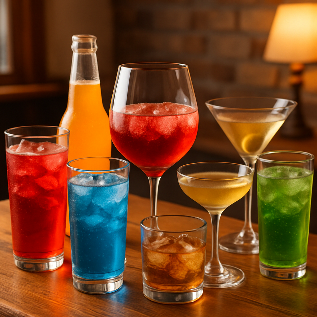 A vibrant selection of beverages